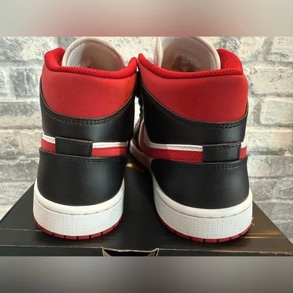 Nike Air Jordan 1 Mid Black Gym Red Size 10.5 - Picture 4 of 11